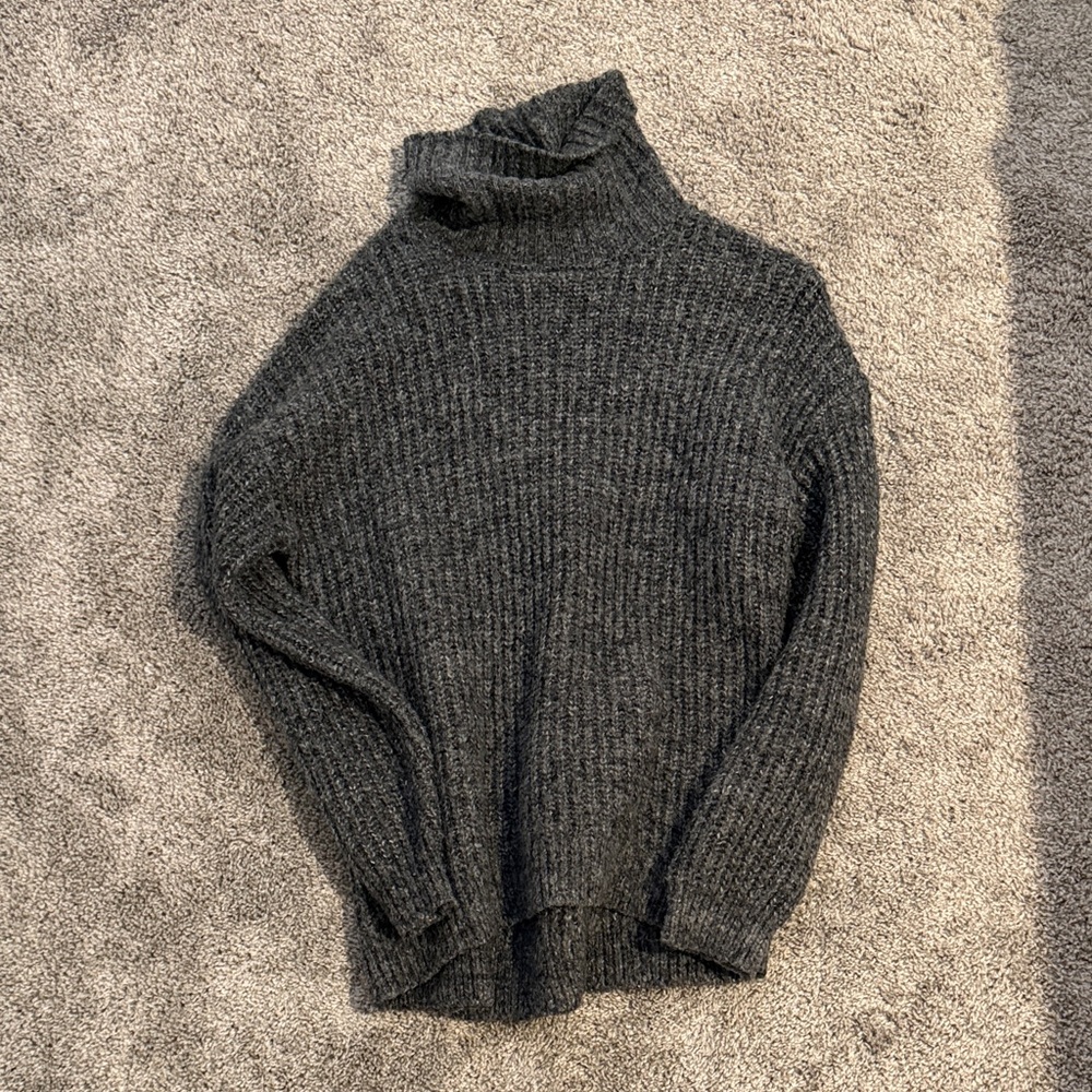 womens Gray Turtleneck Sweater
